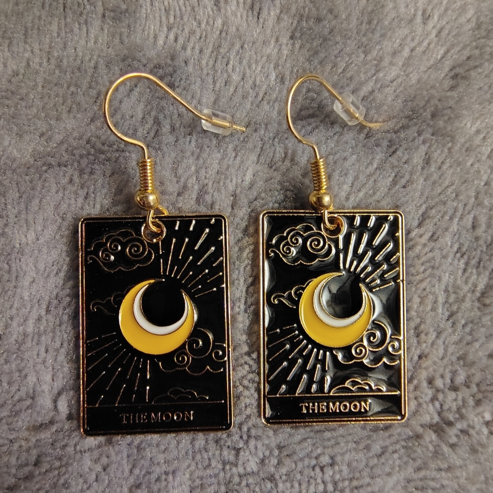 'The Moon' Tarot Card Dangle Earrings
